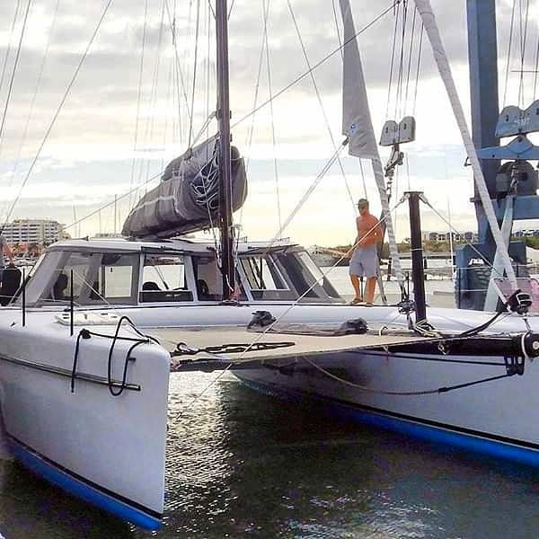 2019 Caribbean Multihull Challenge - Catamaran weighing at Bobby's Megayard