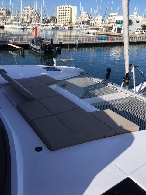 Fountaine Pajot NEW 42 sailing catamaran - deck sun lounge