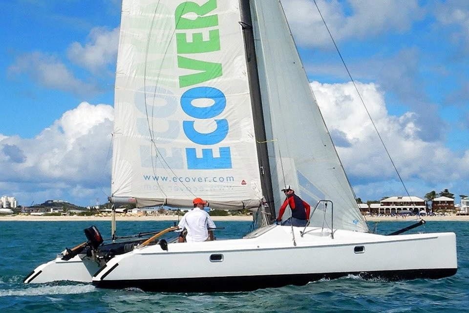 ENOLA KL 28 catamaran registered in St Martin