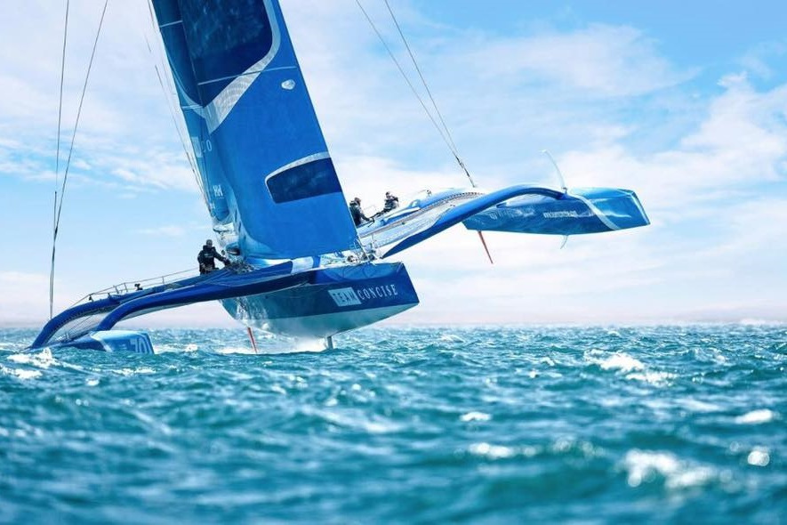 POWERPLAY MOD70, Peter Cunningham's trimaran with Skipper Ned Collier Wakefield. Recent winner of the RORC 2019 in MOCRA Class after time correction