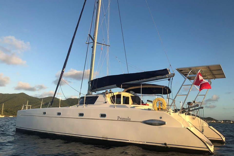 PRIMULA is a Fountaine Pajot Belize 43 catamaran.