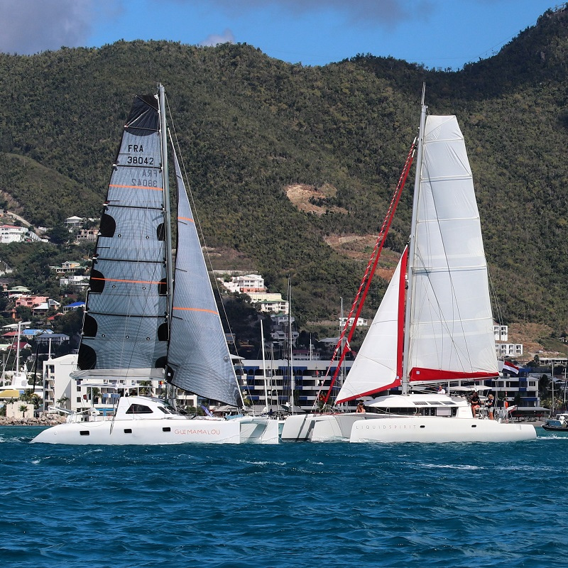 Caribbean Multihull Challenge - catamaran Brazapi 41 GUIMAMALOU and trimaran Neel 45 LIQUID SPIRIT