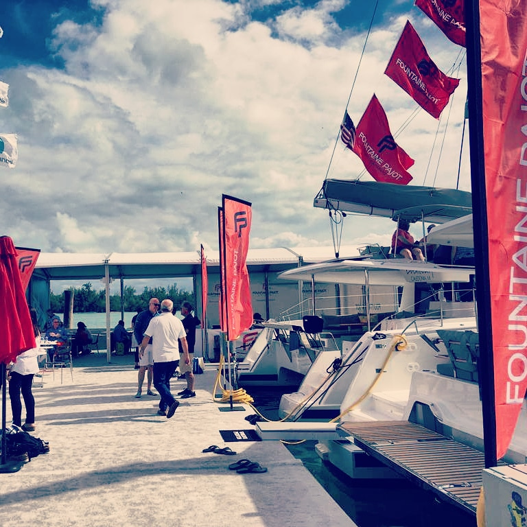 Fountaine Pajot stand at 2019 Miami Boat Show