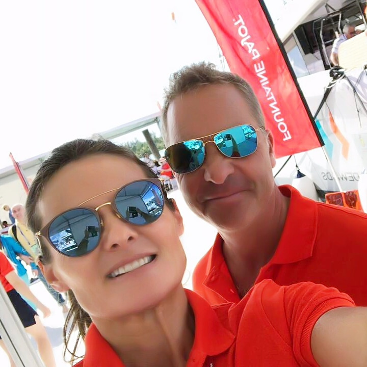 Peter our director and Anne-Sophie, our New Fountaine Pajot Sales rep