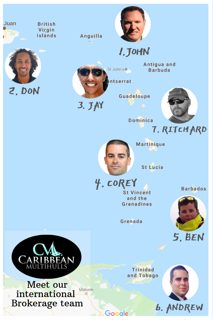 Caribbean Multihulls yacht brokerage team