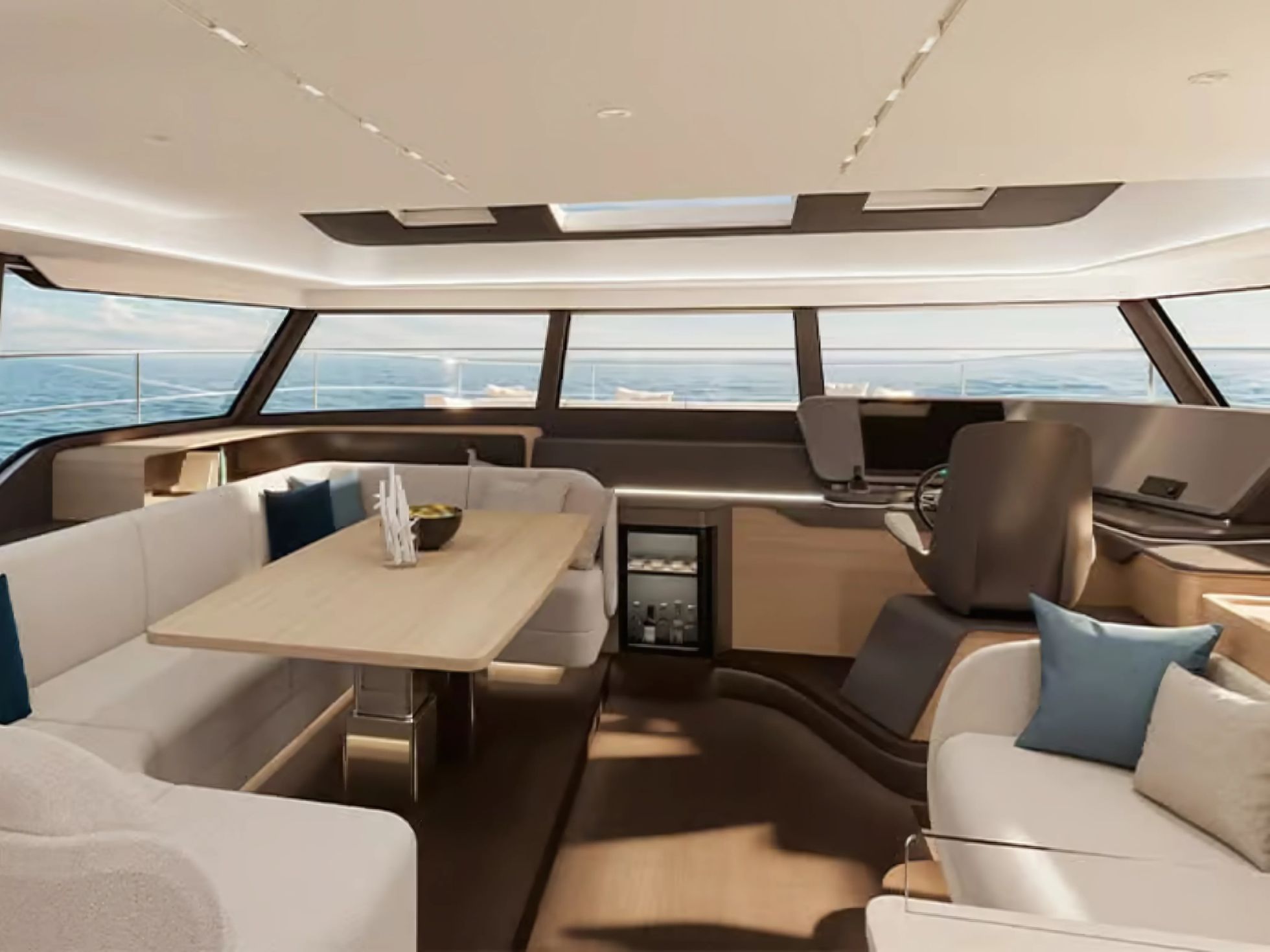 VEYA 53 power catamaran cockpit