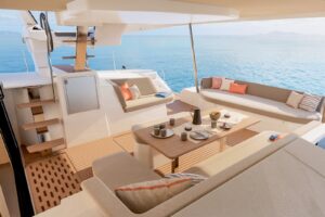 Cockpit on board Fountaine Pajot FP 48 - For sale in the Caribbean by yacht dealer Caribbean Multihulls