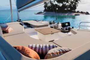 Flybridge on board of Fountaine Pajot FP 48 - For sale in the Caribbean by yacht dealer Caribbean Multihulls