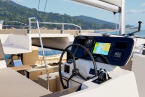 Helm station on board of Fountaine Pajot FP 48 - For sale in the Caribbean by yacht dealer Caribbean Multihulls