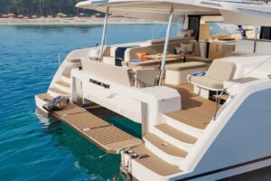 Cockpit of Fountaine Pajot FP 48 - For sale in the Caribbean by yacht dealer Caribbean Multihulls