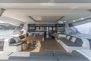 Back cockpit of Fountaine Pajot Samana 59 - For sale by yacht dealer Caribbean Multihulls