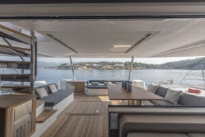 Back cockpit of Fountaine Pajot Samana 59 - For sale by yacht dealer Caribbean Multihulls