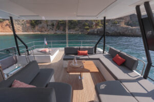 Flybridge of Fountaine Pajot Samana 59 - For sale by yacht dealer Caribbean Multihulls