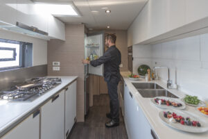 Hull galley of Fountaine Pajot Samana 59 - For sale by yacht dealer Caribbean Multihulls