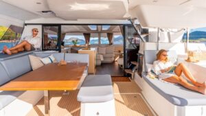 Cockpit in Fountaine Pajot FP 51 with Caribbean yacht dealer Caribbean Multihulls