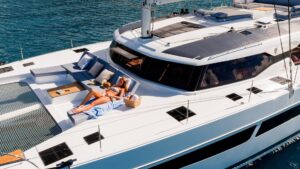 Front cockpit on Fountaine Pajot FP 51 with Caribbean yacht dealer Caribbean Multihulls