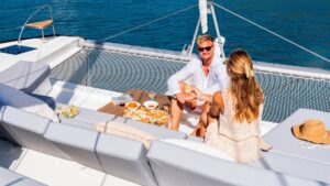 Trampoline on Fountaine Pajot FP 51 with Caribbean yacht dealer Caribbean Multihulls