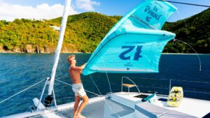 Trampoline on Fountaine Pajot FP 51 with Caribbean yacht dealer Caribbean Multihulls