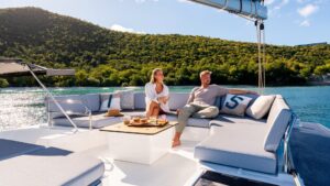 Flybridge in Fountaine Pajot FP 51 with Caribbean yacht dealer Caribbean Multihulls