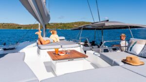 Flybridge in Fountaine Pajot FP 51 with Caribbean yacht dealer Caribbean Multihulls