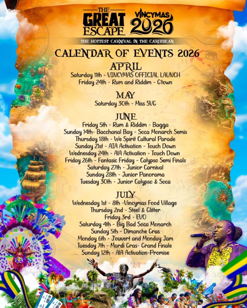 2026 Vincy Mas programme - Saint Vincent and the Grenadines