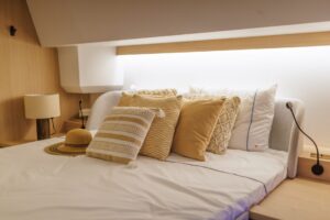 Cabin in FP48 sailing catamaran by Fountaine Pajot - for sale in the Caribbean by Caribbean Multihulls yacht dealer