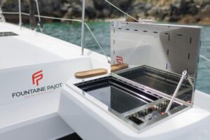 Plancha on board Fountaine Pajot FP48 sailing catamaran - for sale by Caribbean Multihulls yacht dealer