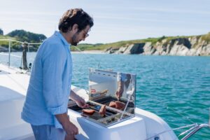 Cockpit in Fountaine Pajot FP48 sailing catamaran - for sale by Caribbean Multihulls yacht dealer
